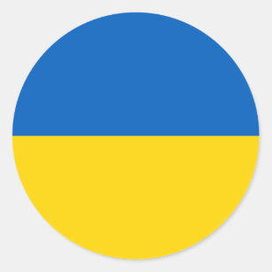 Ukraine Flaggenblau Gelb ukrainische Solidarität  Runder Aufkleber