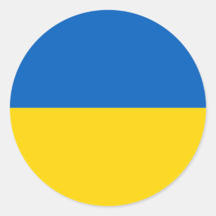 Ukraine Flaggenblau Gelb ukrainische Solidarität  Runder Aufkleber