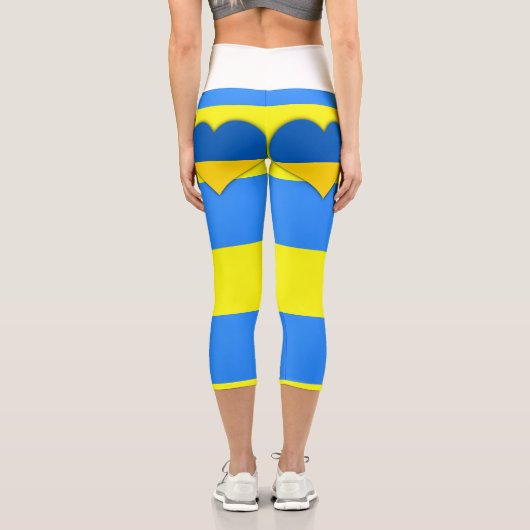 Ukraine Flaggenblau-Gelber Thunder_Cove Capri Leggings (Rückseite)