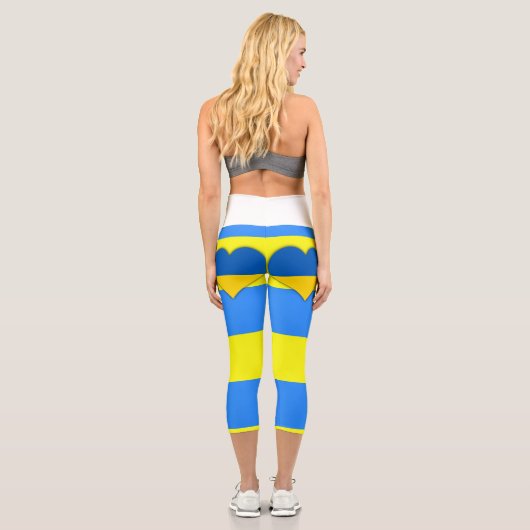 Ukraine Flaggenblau-Gelber Thunder_Cove Capri Leggings (Rückseite)