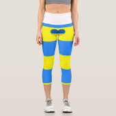Ukraine Flaggenblau-Gelber Thunder_Cove Capri Leggings (Vorderseite)