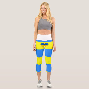 Ukraine Flaggenblau-Gelber Thunder_Cove Capri Leggings