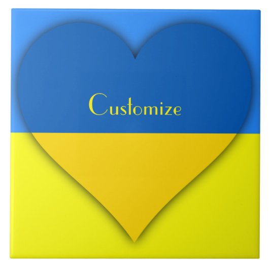 Ukraine Flaggenblau-Gelber Thunder_Cove Fliese (Vorderseite)