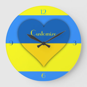 Ukraine Flaggenblau-Gelber Thunder_Cove Große Wanduhr
