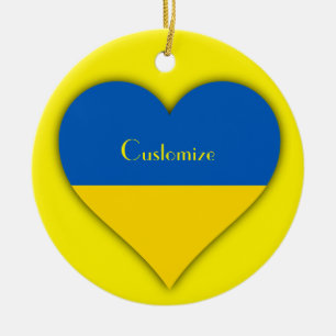Ukraine Flaggenblau-Gelber Thunder_Cove  Keramik Ornament