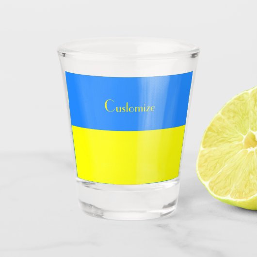 Ukraine Flaggenblau-Gelber Thunder_Cove Schnapsglas (Vorderseite)