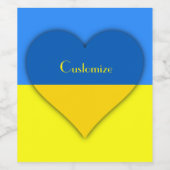 Ukraine Flaggenblau-Gelber Thunder_Cove Weinetikett (Einzelnes Label)