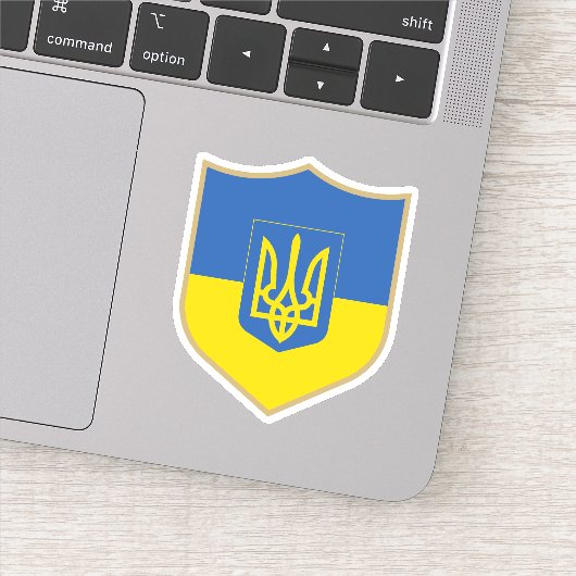 Ukraine Flaggenemblem Patriotic Travel Aufkleber (Detail)