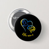 Ukraine-Flaggenfarben Friedens-Tauben Und Herzen F Button (Vorne & Hinten)