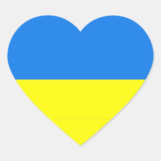 Ukraine - Flaggenfarben Herz-Aufkleber (Vorderseite)