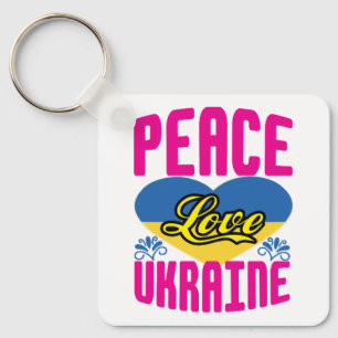 Ukraine Flaggenfarben Liebe Frieden Schlüsselanhänger