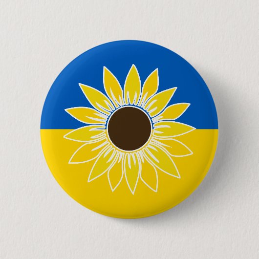 Ukraine Flaggengelbe Sonnenblumen Nationale Blume Button (Vorderseite)