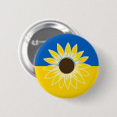 Ukraine Flaggengelbe Sonnenblumen Nationale Blume Button (Vorne & Hinten)
