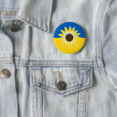 Ukraine Flaggengelbe Sonnenblumen Nationale Blume Button (Beispiel)