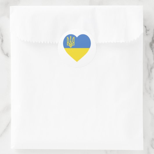 Ukraine-Flaggenherz Runder Aufkleber (Tasche)