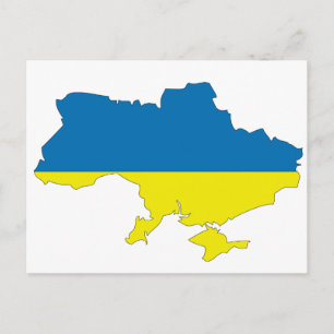 Ukraine-Flaggenkarte Postkarte