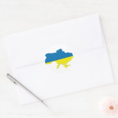 Ukraine-Flaggenkarte Runder Aufkleber (Umschlag)