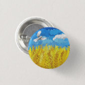 Ukraine Flaggenlandschaft Button (Vorne & Hinten)