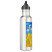 Ukraine Flaggenlandschaft Edelstahlflasche (Links)