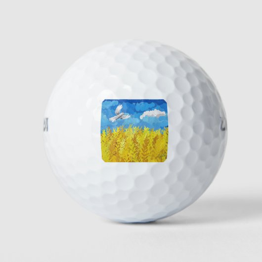 Ukraine Flaggenlandschaft Golfball (Vorderseite)