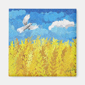 Ukraine Flaggenlandschaft Magnet (Vorne)