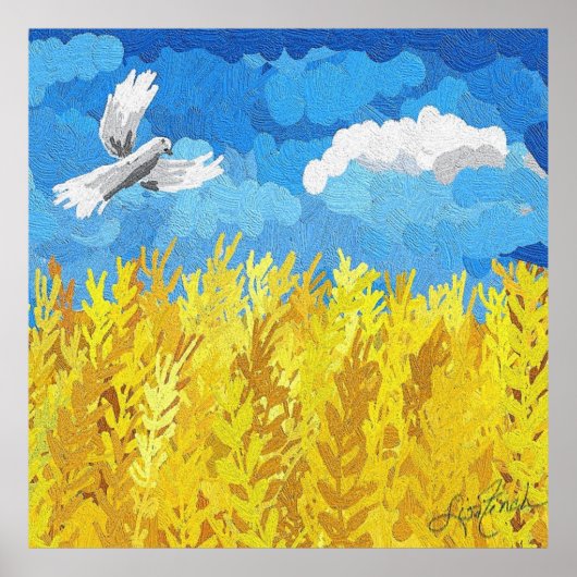 Ukraine Flaggenlandschaft Poster (Vorne)