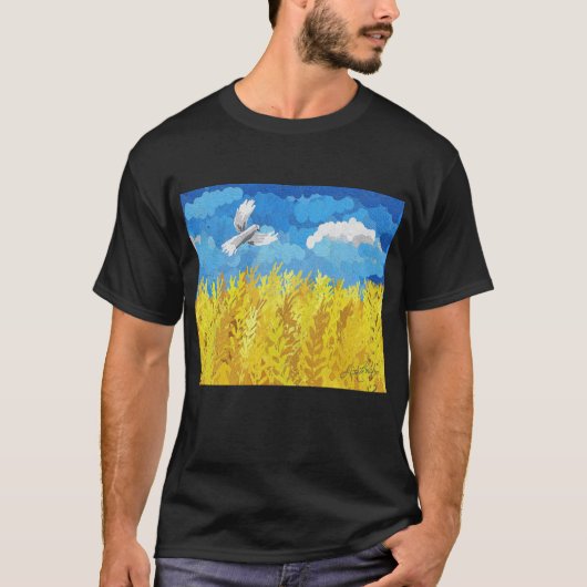 Ukraine Flaggenlandschaft T-Shirt (Vorderseite)