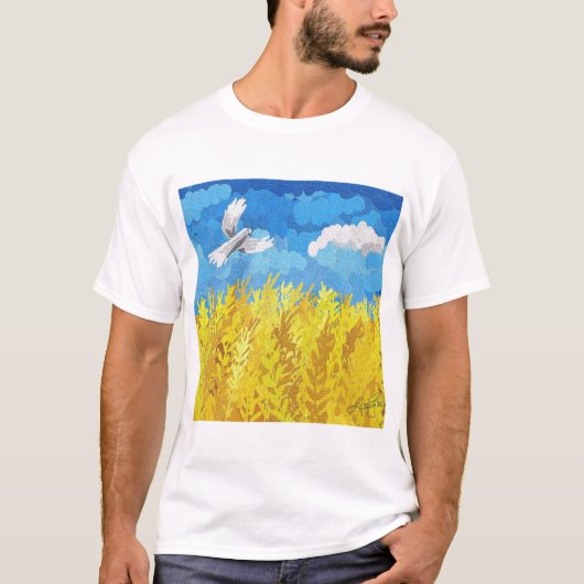 Ukraine Flaggenlandschaft T-Shirt (Vorderseite)
