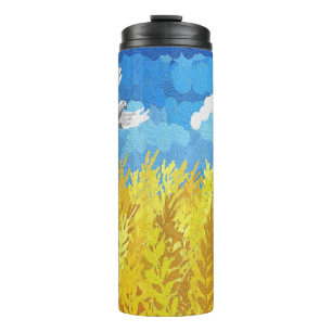 Ukraine Flaggenlandschaft Thermosbecher