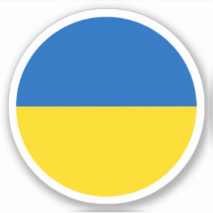 Ukraine-Flaggenrundkleber Aufkleber