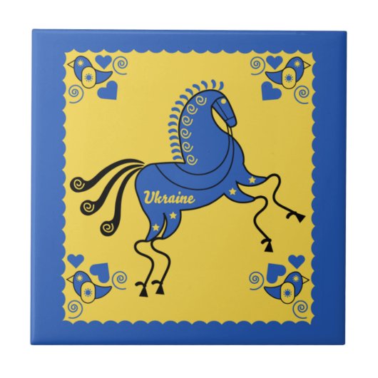 Ukraine Folkkunst Fliese (Vorderseite)