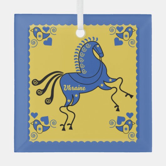 Ukraine Folkkunst Ornament Aus Glas (Vorderseite)
