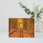 Ukraine Forstbahn Tunnel Liebe Landschaft Po Postkarte (Stehend Vorderseite)
