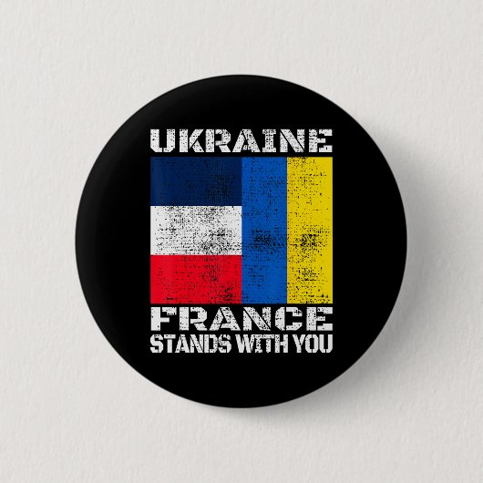 Ukraine Frankreich steht hinter dir Französische U Button (Vorderseite)