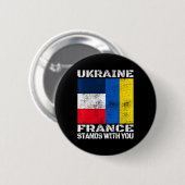 Ukraine Frankreich steht hinter dir Französische U Button (Vorne & Hinten)