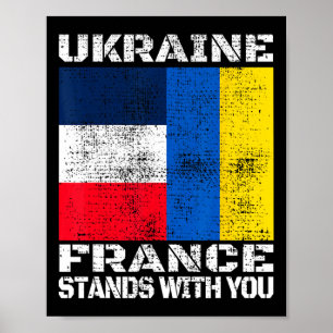 Ukraine Frankreich steht hinter dir Französische U Poster