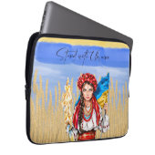 Ukraine Frauen unterstützen Drawstring Bag Noteboo Laptopschutzhülle (Vorne Rechts)