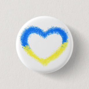 Ukraine - Freiheit - Frieden - ukrainisches Flagge Button