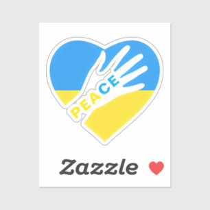 Ukraine - Freiheit - ukrainisches Flaggenherz - Fr Aufkleber