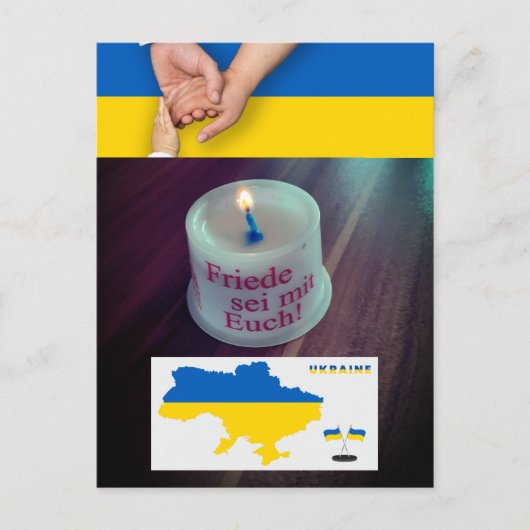 Ukraine Friede sei mit euch Postkarte (Vorderseite)