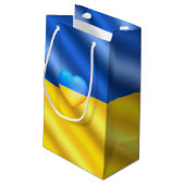 Ukraine - Frieden - ukrainische Flagge - Freiheit Kleine Geschenktüte (Rückseite Schrägansicht)