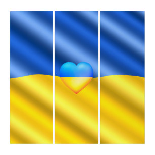 Ukraine - Frieden - ukrainische Flagge - Freiheit Triptychon