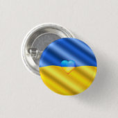 Ukraine - Frieden - ukrainische Flagge - Unterstüt Button (Vorne & Hinten)