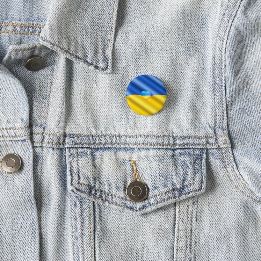 Ukraine - Frieden - ukrainische Flagge - Unterstüt Button (Beispiel)