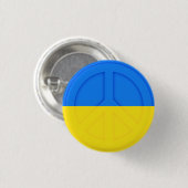Ukraine - Frieden - ukrainische Flagge - Unterstüt Button (Vorne & Hinten)