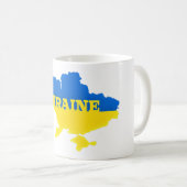 Ukraine - Frieden - ukrainische Flagge - Unterstüt Kaffeetasse (VorderseiteRechts)