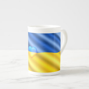 Ukraine - Frieden - ukrainische Flagge - Unterstüt Porzellantasse