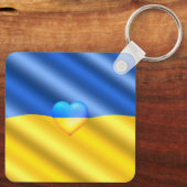 Ukraine - Frieden - ukrainische Flagge - Unterstüt Schlüsselanhänger (Rückseite)