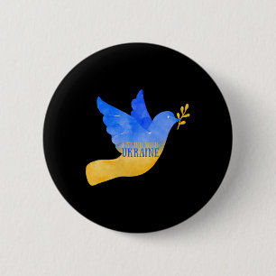 Ukraine Friedens-Taube Ich stehe mit Ukraine-Flagg Button