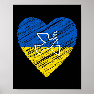 Ukraine Friedens Taube Liebe Stopp Krieg Konflikt Poster